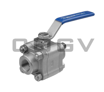 Three-piece forged steel ball valve